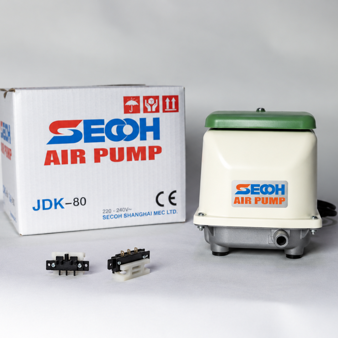 Auto Stopper Safety Switch sitting next to Secoh JDK80 Air Pump